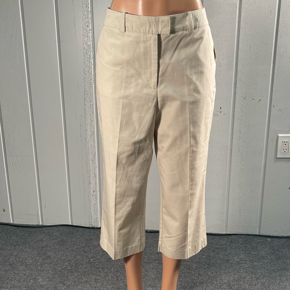 *NWT Covington Women's Cream Safari Suiting  Cropped Pants Sz 12